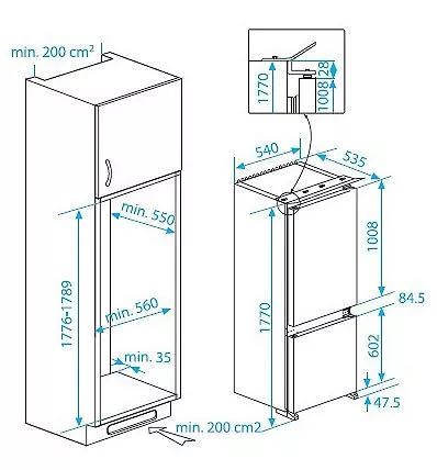 Встраиваемый холодильник BEKO CBI 7771 - фото2 Встраиваемый холодильник BEKO CBI 7771 - фото2